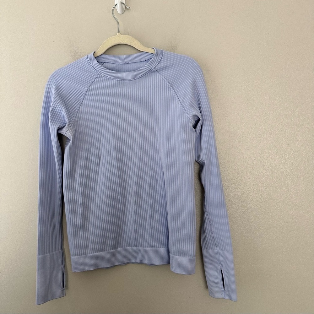 Lululemon Women's Light Blue Ribbed Sweater size 8 - Picture 5 of 6